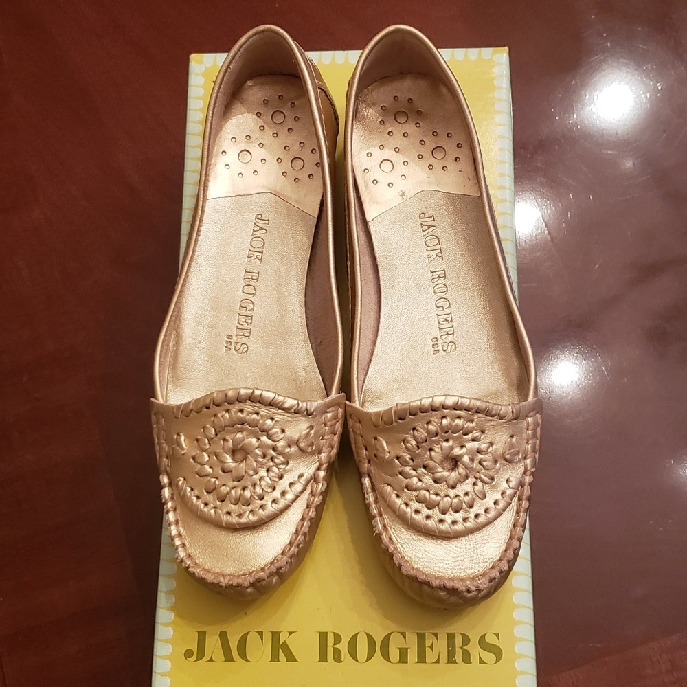 Jack Rogers Gold Metallic Nappa Moccasins